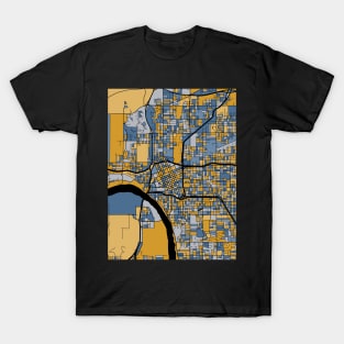 Tulsa Map Pattern in Blue & Gold T-Shirt